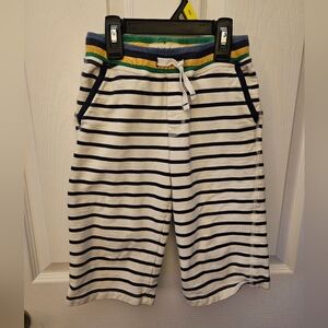 Mini Boden Striped White and Navy Shorts
